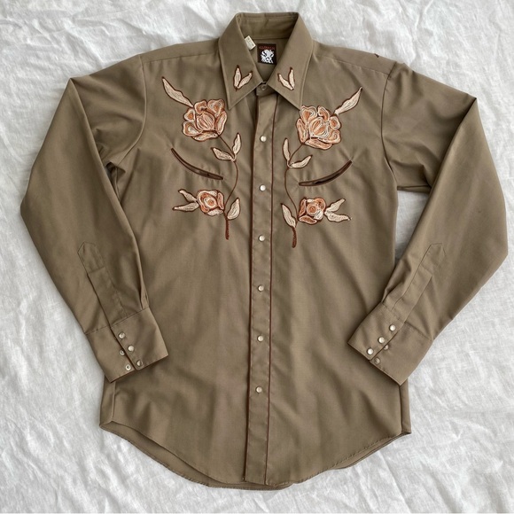 Vintage chain-stitched western button down - Picture 1 of 4